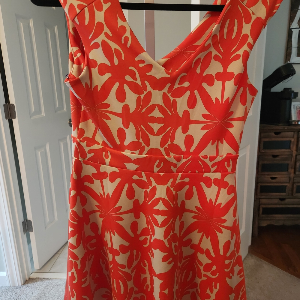 Pink Owl Vibrant Orange Sleeveless Dress Size Large - Picture 3 of 8